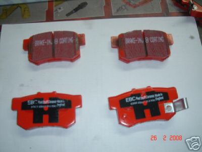 ROVER MG ZR ZS 160 180 BRAKE PADS EBC RED STUFF REAR NEW