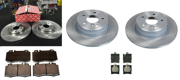 FOR C160 C180 C200 C220 C230 W203 BRAKE DISC BRAKE PADS FRONT REAR 330+290