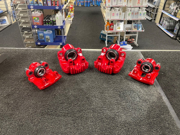 4 BRAKE CALIPERS + SLIDER PIN  3 SERIES 320D SE TOURING (MK5 FL (E91))  + R  RED
