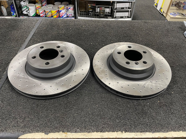 BMW 730D 740i Li 745i Li SPORT E65 FRONT BRAKE DISC CROSS DRILLED 348MM