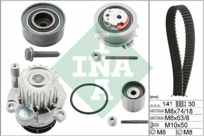 FOR AUDI A4 A6 SKODA OCTAVIA SEAT 2.0TDi TIMING BELT KIT TENSIONER WATER PUMP 
