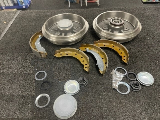 PEUGEOT 206 1.1 1.4 1.9D 2.0HDI REAR BRAKE DRUMS WHEEL BEARING BRAKE SHOES + ABS