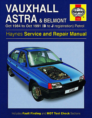 HAYNES  VAUXHALL ASTRA & BELMONT OCT 84 - OCT 91 B TO J REG 