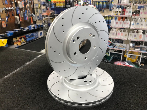 VW PASSAT 2.0TDi 150 BMT B8 BRAKE DISCS FRONT DRILLED GROOVED 