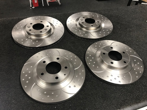 FOR MAZDA RX8 FRONT REAR BRAKE DISC DRILLED GROOVED FRONT REAR  SET 