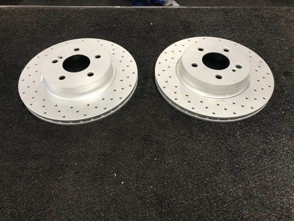 FOR C250 C230 CDi BlueEFFICIENCY BRAKE DISCS CROSS DRILLED REAR ONLY