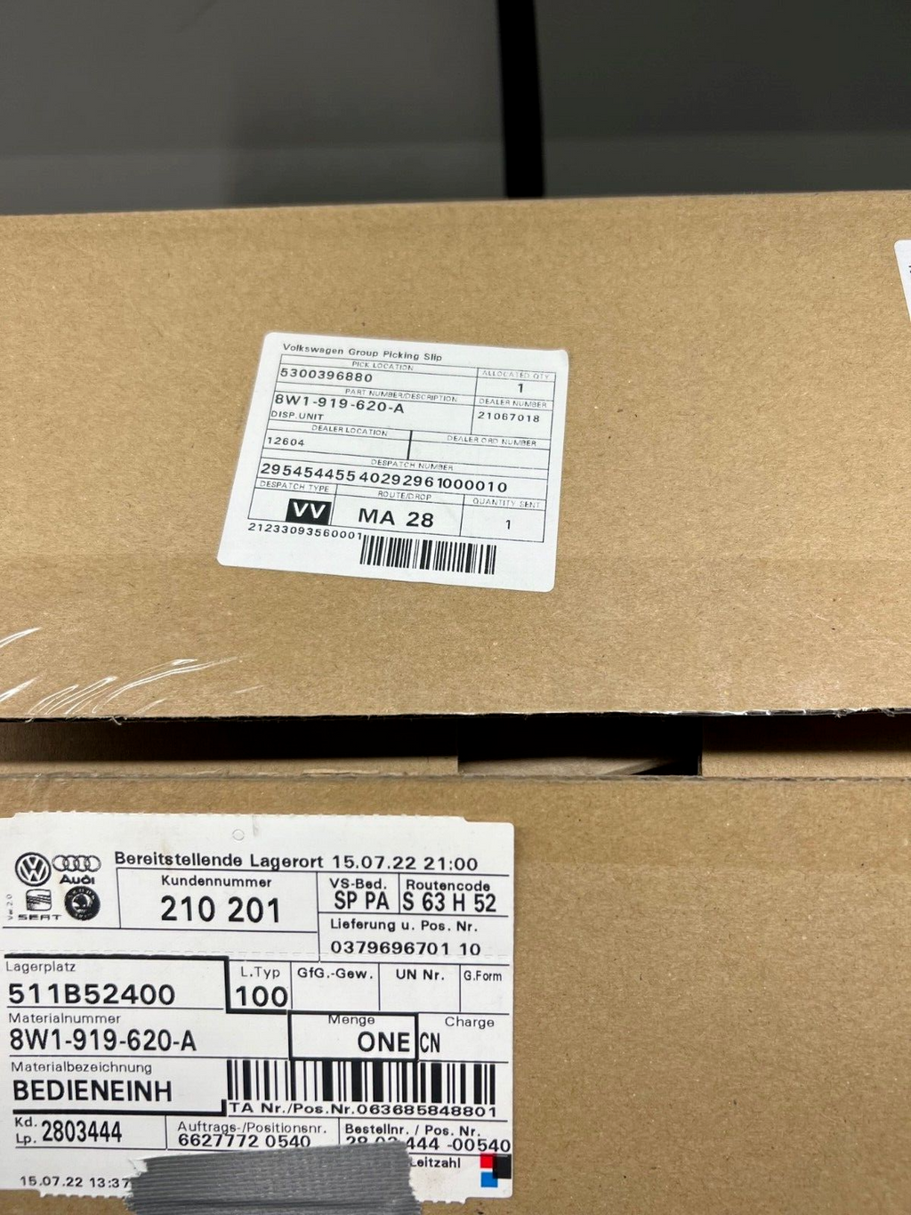 AUDI A4 AVANT 2016 ON MMI DISPLAY SCREEN MIB3HIGH 8W1919620A GENUINE BRAND NEW