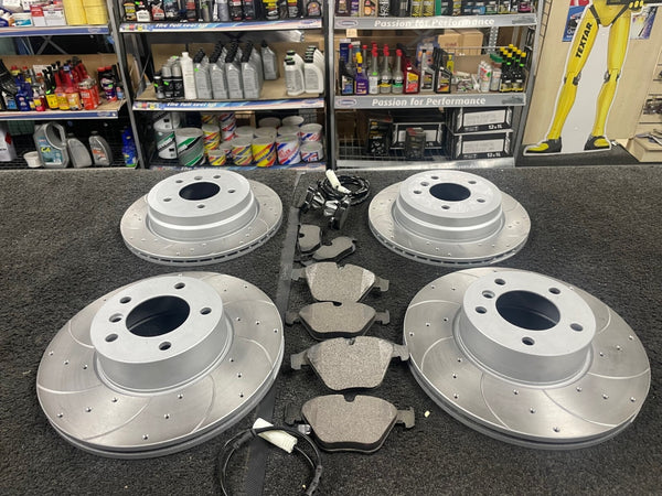 4 SERIES 420D M SPORT BRAKE DISC DRILLED GROOVED MINTEX BRAKE PADS FRONT REAR
