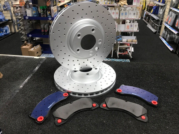 PERFORMANCE CROSS DRILLED FRONT BRAKE DISC TOUAREG CAYENNE 368MM DIAMETER