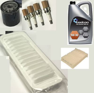 FOR AYGO 1.0 05-12 OIL AIR POLLEN FILTER 3 SPARK PLUGS SYNTH OIL SERVICE KIT