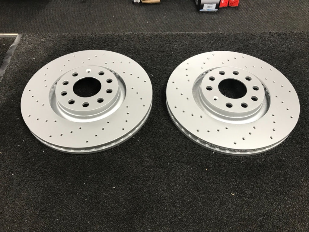 AUDI S4 4.2 QUATTRO AVANT B7 2004-2007 CROSS DRILLED FRONT BRAKE DISCS