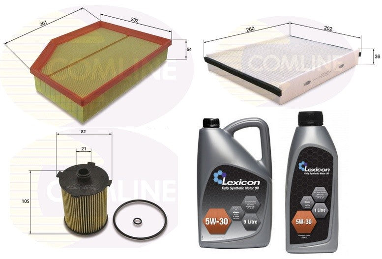 For  Volvo V40 2.0  D2 Service Kit Oil Air Fuel Filters and Engine Oil 6 liter 