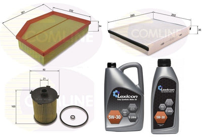 For  Volvo V40 2.0  D2 Service Kit Oil Air Fuel Filters and Engine Oil 6 liter 