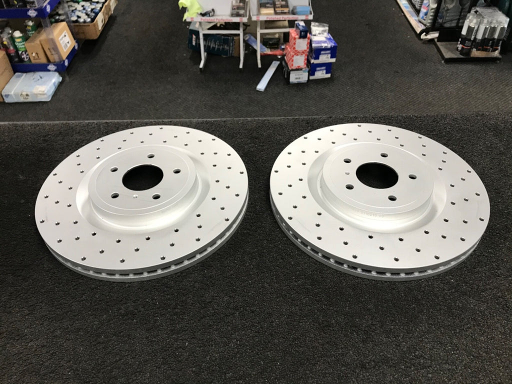 FOR NISSAN INFINITI QX50 Q50 Q70 M37 M30 M37 CROSS DRILLED BRAKE DISC PAD REAR