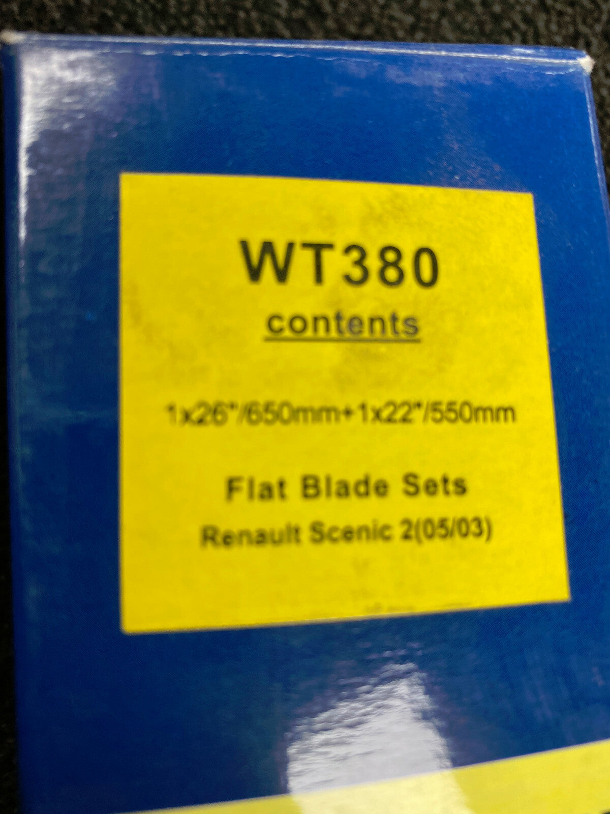 FOR RENAULT SCENIC 2 05/03 22" 26"  WIPER BLADE PAIR SET WT380