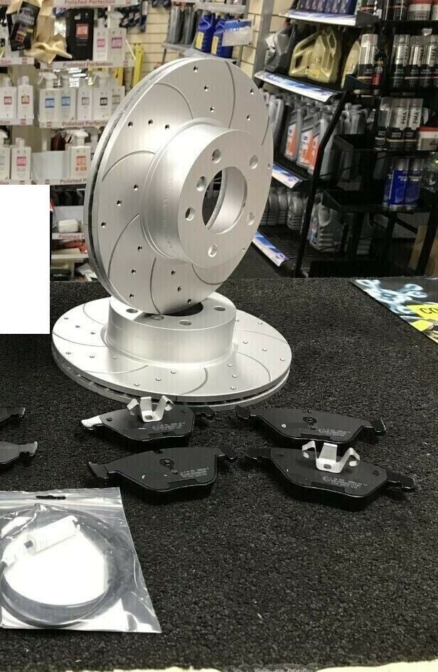 BMW 3 SERIES 330D xDRIVE M SPORT 250BHP F30 DRILLED GROOVED BRAKE DISC PAD FRONT