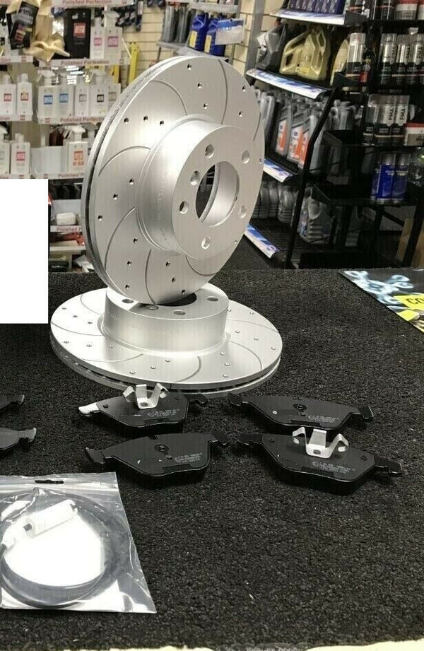 BMW 3 SERIES 330D xDRIVE M SPORT 250BHP F30 DRILLED GROOVED BRAKE DISC PAD FRONT