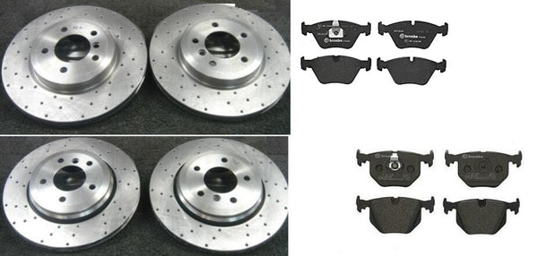 BMW 330D 330Ci 330i E46 BREMBO CROSS DRILLED BRAKE DISCS AND PADS +WIRE SENSOR