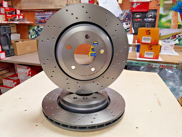 BMW 330 330D 330CI E46 BRAKE DISCS CROSS DRILLED REAR  320MM