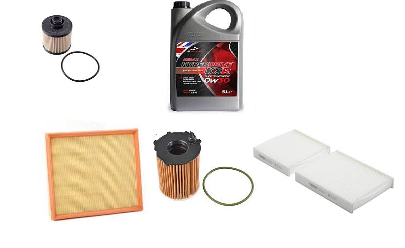 FITS CITROEN C3 DS3 C4 CACTUS FULL SERVICE KIT 5L 0W30 OIL + ALL FILTER KIT