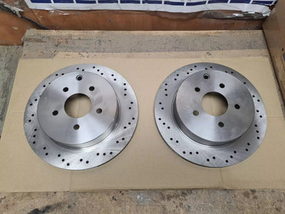 FOR NISSAN  Q50 S SPORT TECH HYBRID AWD (MK1 (V37)) REAR DRILLED DISCS 350MM