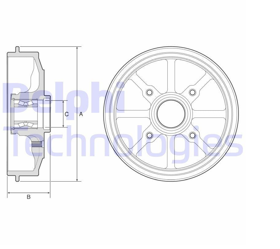 FOR  C3 BLACK MK2 A51 REAR BRAKE DRUMS WITH BEARINGS
