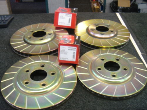 JAGUAR S TYPE 99-04 GROOVED BRAKE DISC & MINTEX PADS
