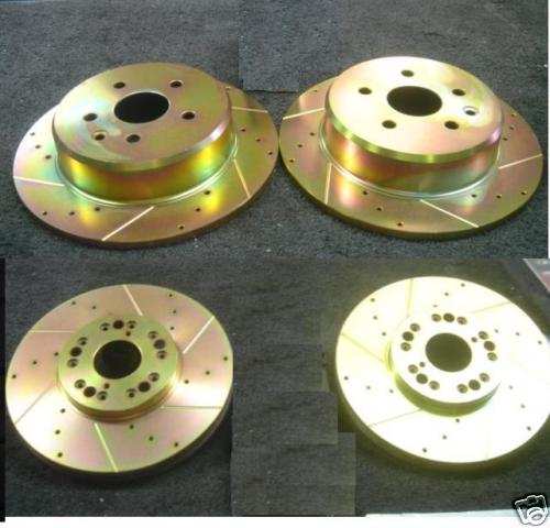 FOR LEXUS IS300 DRILLED GROOVED BRAKE DISC FRONT REAR 