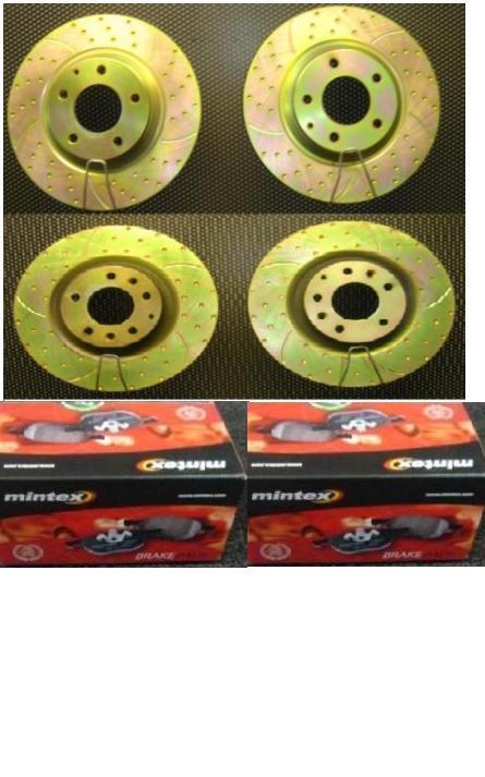 FOR RX8 GROOVED DIMPLED FRONT REAR BRAKE DISC & MINTEX PADS