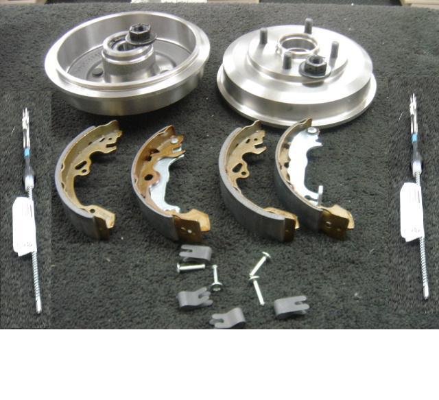FORD FOCUS MK1 1998-04 BRAKE DRUMS FITTED BEARINGS BRAKE SHOE BRAKE CABLES