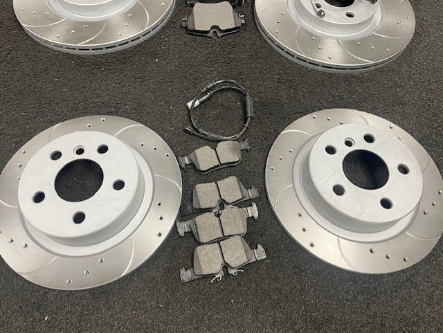 MINI COUNTRYMAN COOPER S F60  DRILLED GROOVED FRONT REAR BRAKE DISCS 335MM X26MM