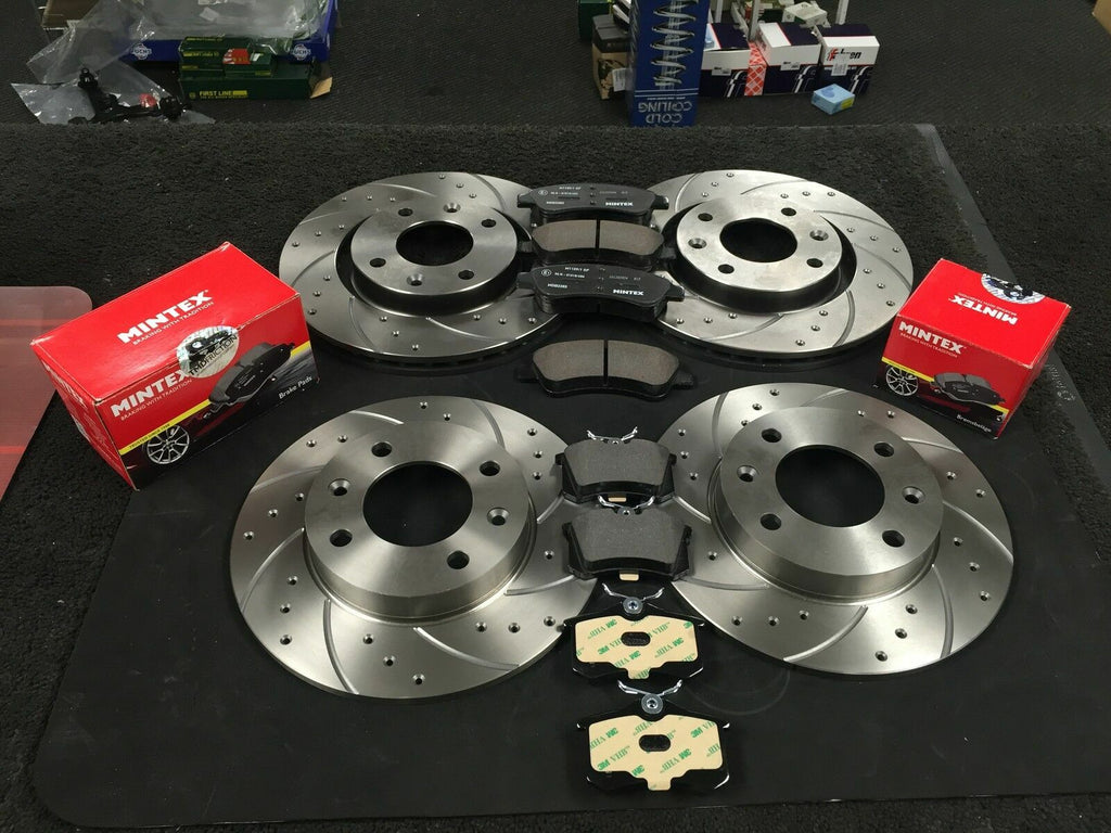 FOR PEUGEOT 208GTI FRONT REAR CROSS DRILLED GROOVED BRAKE DISCS PADS