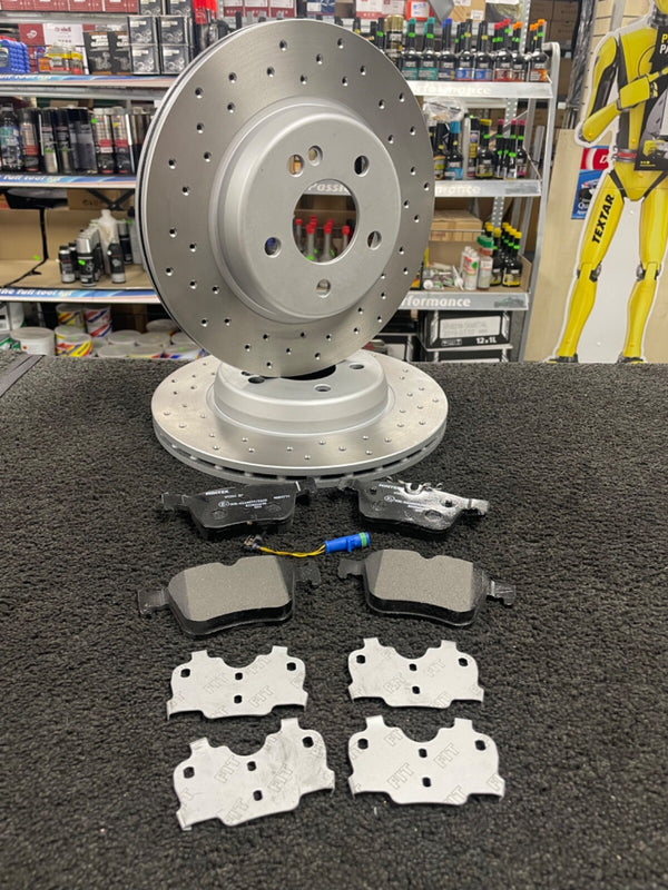 C-CLASS C300 H AMG LINE PREMIUM BRAKE DISCS CROSS DRILLED BRAKE BREMBO PADS REAR