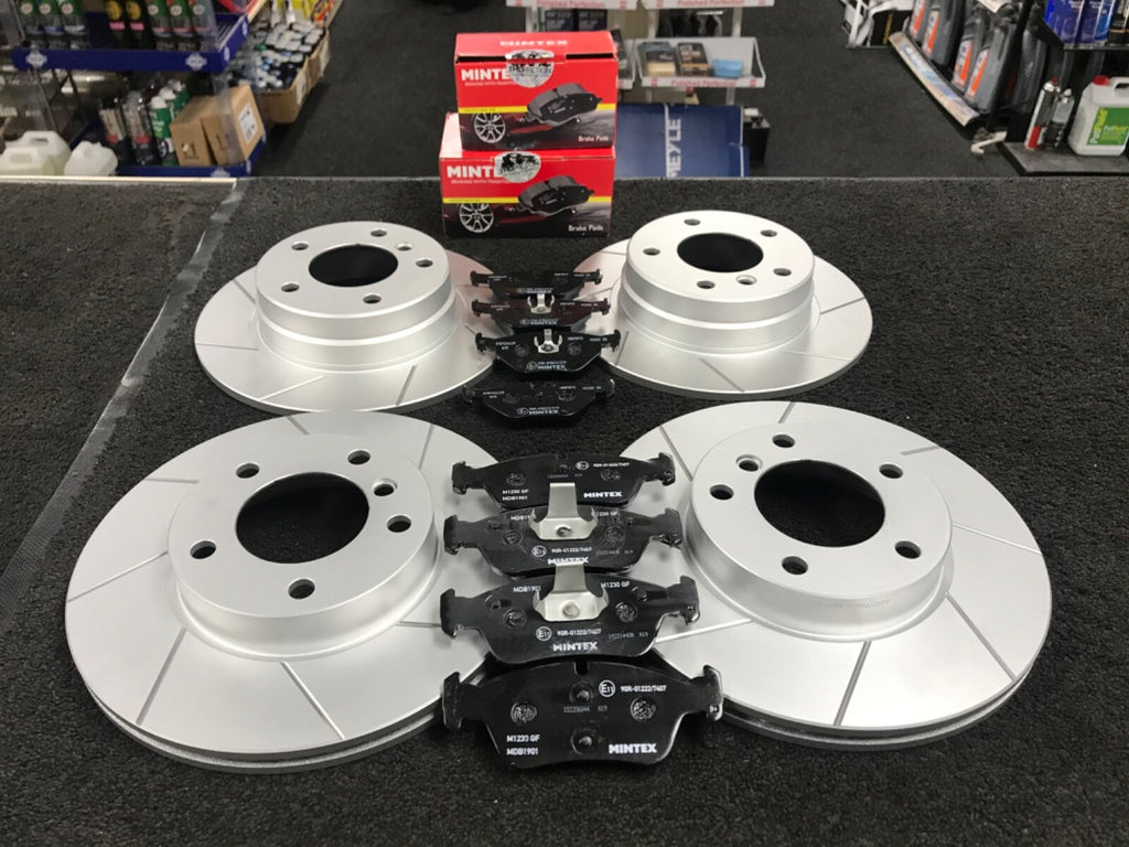 BMW E36 316i 318is 320i 323i 325 325TD GROOVED BRAKE DISC MINTEX PADS