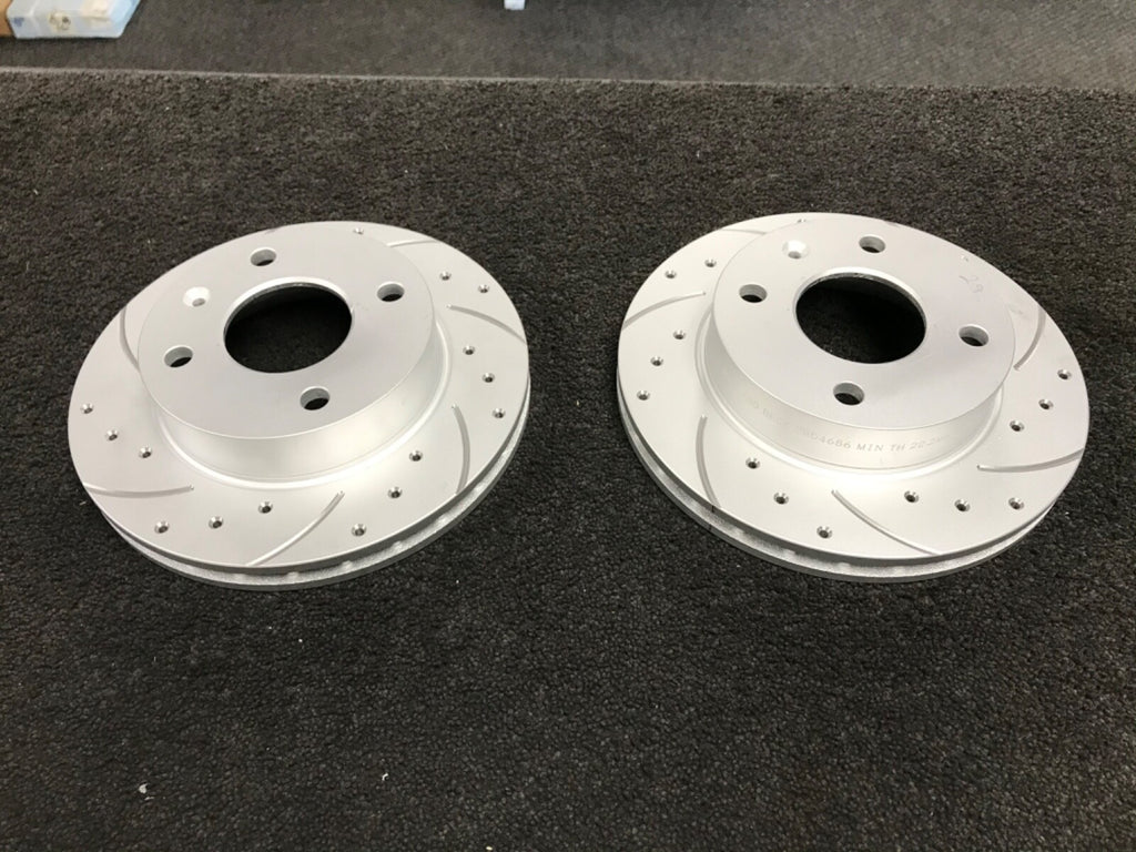 FORD ESCORT XR3I FIESTA ORION FRONT BRAKE DISCS DRILLED GROOVED 240MM VENTED