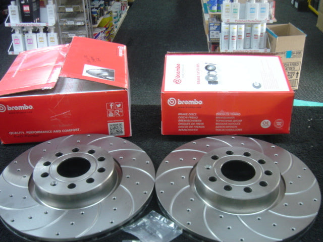 FOR VW GOLF MK5 2.0GTTDi GTTDi 170BHP BRAKE DISC CROSS DRILLED BREMBO FRONT