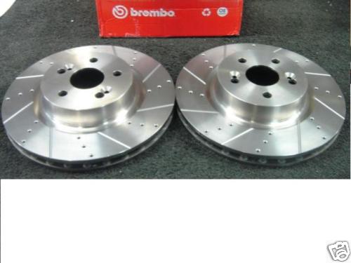 RENAULT MEGANE 2.0 SPORT 225 FRONT BRAKE DISC CROSS DRILLED GROOVED BREMBO