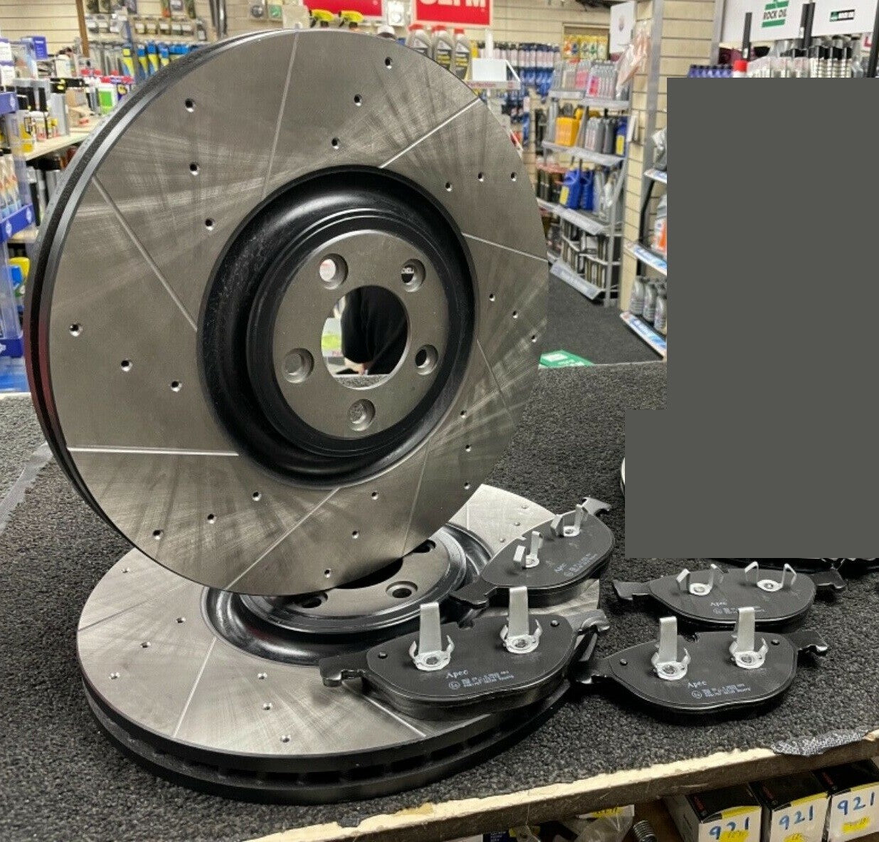 F-TYPE X152 3.0 SCV6 S 5.0 SCV8 DRILLED GROOVED BRAKE DISC PAD FRONT 380MM