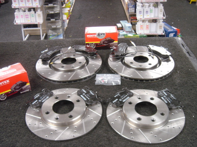 PEUGEOT 306 GTI GTI6 BRAKE DISC CROSS DRILLED GROOVED BRAKE DISC & PADS