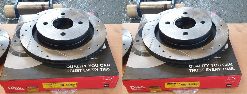FORD SIERRA ESCORT COSWORTH RS 4X4 BRAKE DISC DRILLED GROOVED BRAKE DISCS REAR