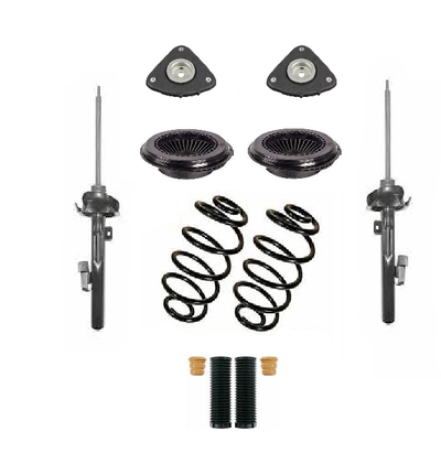 FOR FORD FOCUS MK2 TDCI 2 x FRONT SHOCK ABSORBERS STRUT TOPS & COIL SPRINGS