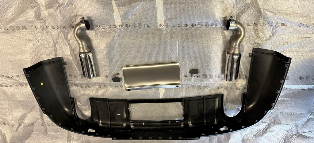 Q7 2007-15 REAR VALANCE SPOILER TWIN EXHAUST PIPE STEEL UNDERRIDE GUARD GENUINE