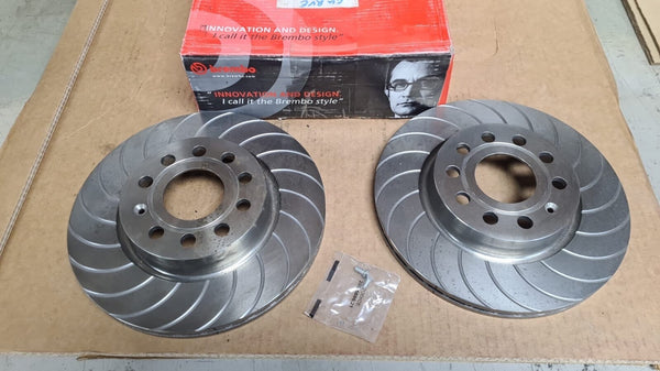 FOR AUDI A3 SEAT SKODA VW GOLF JETTA FRONT GROOVED BRAKE DISCS BREMBO 280MM
