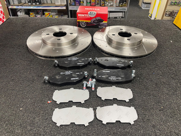 FOR FIESTA ST170 BRAKE DISC CONVERSION DRILLED DISCS 300mm MONDEO MK3 PADS