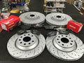 AUDI S3 QUATTRO 8V 300bhp BRAKE DISC DRILLED GROOVED BRAKE PAD FRONT REAR