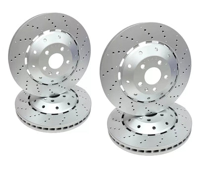 AUDI R8 4.2 FSI 5.2 FSI 2007-2015 DRILLED FRONT REAR BRAKE DISCS 365mm 356mm