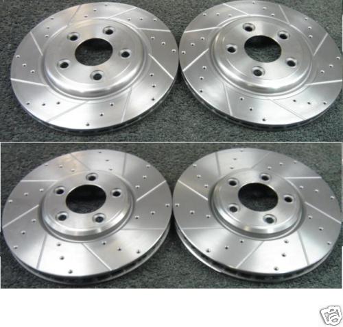 BRAKE DISC FRONT REAR CROSS DRILLED GROOVED FOR JAGUAR 3.0 2.5 2.7 320MM/288MM