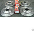 FOR NISSAN 200SX S14 DRILLED GROOVED BRAKE DISC MINTEX PADS