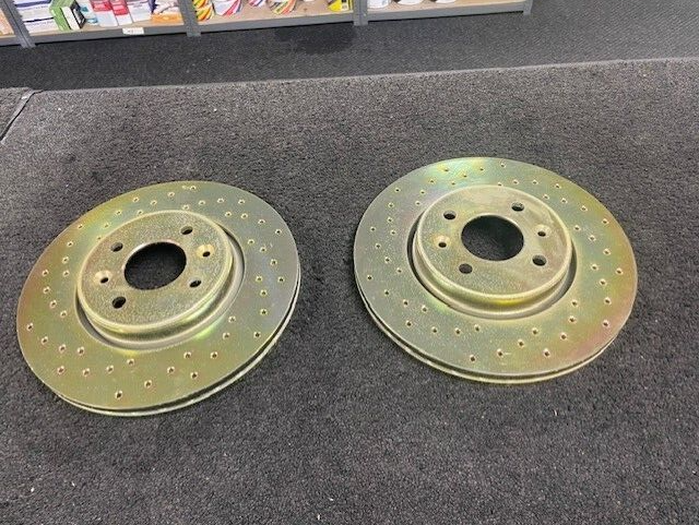 BREMBO PERFORMANCE CROSS DRILLED FRONT BRAKE DISC CLIO SPORT 2.0 16V FD.117.000