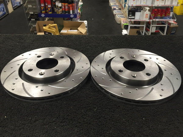 CITROEN C2 1.6HDI VTR VTS BRAKE DISC DRILLED GROOVED FRONT BRAKE PADS